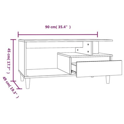 vidaXL Klubska mizica betonsko siva 90x49x45 cm inženirski les