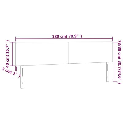 vidaXL LED posteljno vzglavje temno modro 180x5x78/88 cm žamet