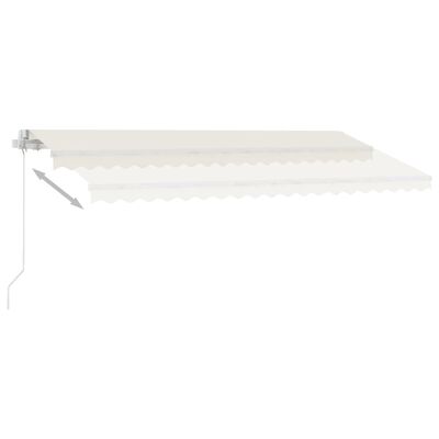 vidaXL Ročno zložljiva tenda z LED lučmi 400x300 cm krem