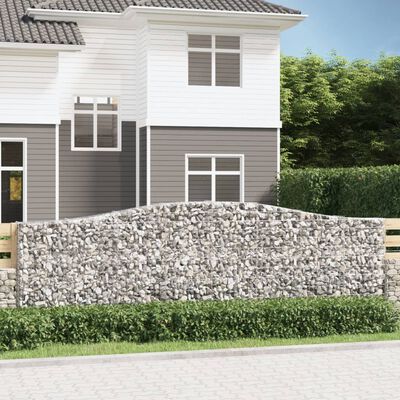 vidaXL Obokane gabion košare 3 kosi 400x30x120/140 cm pocinkano železo