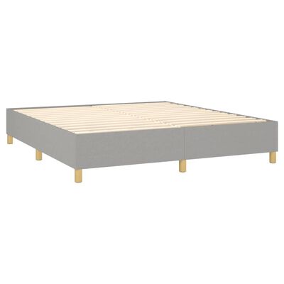 vidaXL Box spring postelja z vzmetnico svetlo siva 160x200 cm žamet