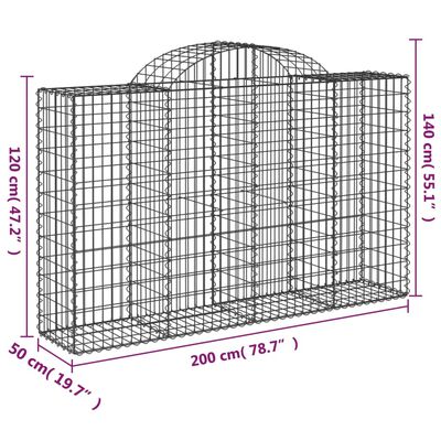 vidaXL Obokane gabion košare 5 kosov 200x50x120/140cm pocinkano železo