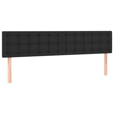 vidaXL Box spring postelja z vzmetnico LED črna 180x200 cm um. usnje