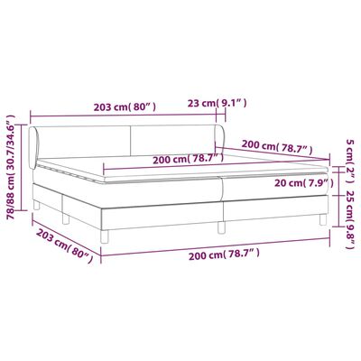 vidaXL Box spring postelja z vzmetnico temno rjav 200x200 cm blago