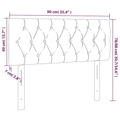 vidaXL Posteljno vzglavje moder 90x7x78/88 cm blago