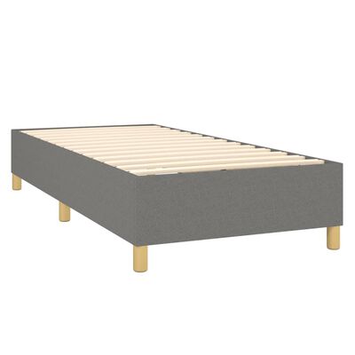 vidaXL Box spring postelja z vzmetnico temno siva 100x200 cm blago