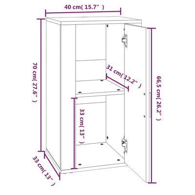 vidaXL Komoda siva sonoma 40x33x70 cm inženirski les