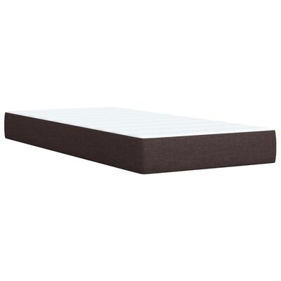 vidaXL Box spring postelja z vzmetnico temno rjava 100x200 cm blago