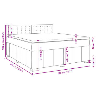 vidaXL Box spring postelja z vzmetnico temno rjav 200x200 cm blago