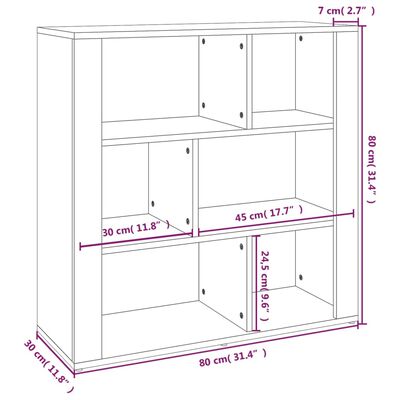 vidaXL Komoda rjav hrast 80x30x80 cm inženirski les