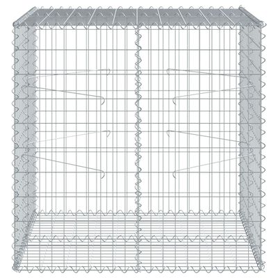 vidaXL Gabionska košara s pokrovom 100x100x100 cm pocinkano železo