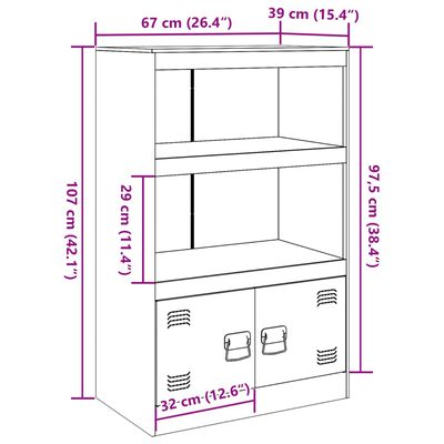 vidaXL Komoda antracitna 67x39x107 cm jeklo