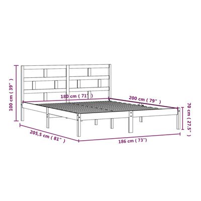 vidaXL Posteljni okvir 180x200 cm trden les