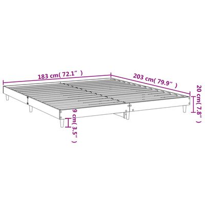 vidaXL Posteljni okvir sonoma hrast 180x200 cm inženirski les