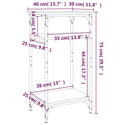 vidaXL Stranska mizica črna 40x30x75 cm inženirski les