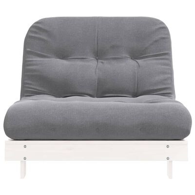 vidaXL Futon z ležiščem bela 100x206x11 cm trdna borovina