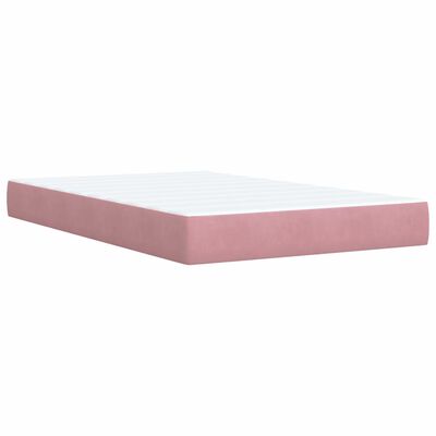 vidaXL Box spring postelja z vzmetnico roza 120x200 cm žamet