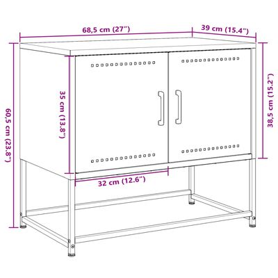 vidaXL TV omarica olivno zelena 68,5x39x60,5 cm jeklo