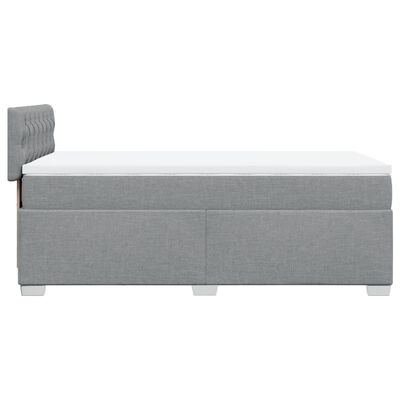 vidaXL Box spring postelja z vzmetnico svetlo siv 100x200 cm blago