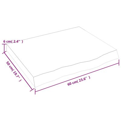 vidaXL Mizna plošča 60x50x(2-6) cm neobdelana trdna hrastovina