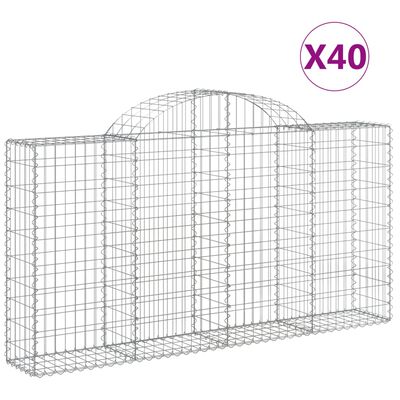 vidaXL Obokane gabion košare 40kosi 200x30x100/120 cm pocinkano železo