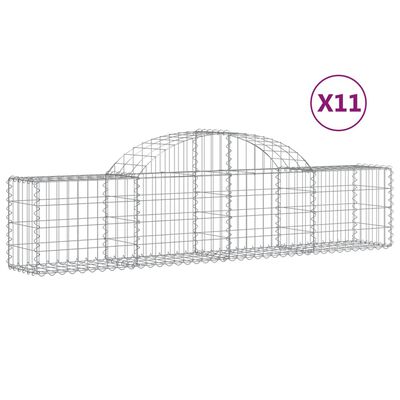 vidaXL Obokane gabion košare 11 kosov 200x30x40/60 cm pocinkano železo