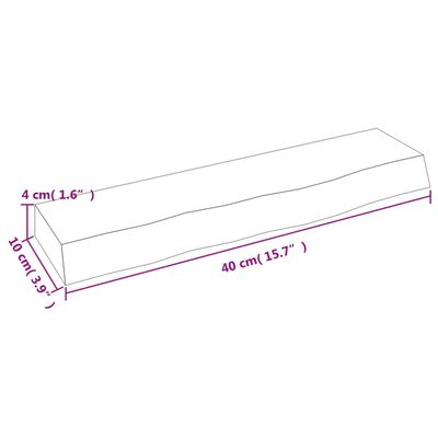 vidaXL Stenska polica svetlo rjava 40x10x4 cm trdna hrastovina