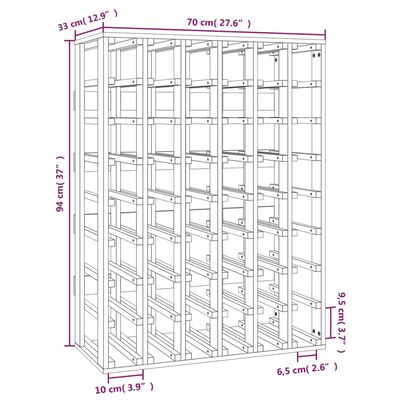 vidaXL Stojalo za vino 70x33x94 cm trdna borovina