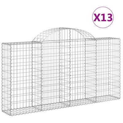 vidaXL Obokane gabion košare 13kosov 200x30x100/120cm pocinkano železo