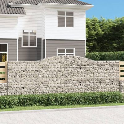 vidaXL Obokane gabion košare 7 kosov 400x50x140/160cm pocinkano železo