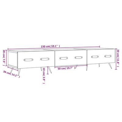 vidaXL TV omarica betonsko siva 150x36x30 cm inženirski les