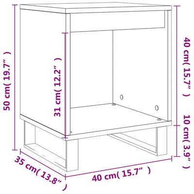 vidaXL Nočna omarica siva sonoma 40x35x50 cm inženirski les