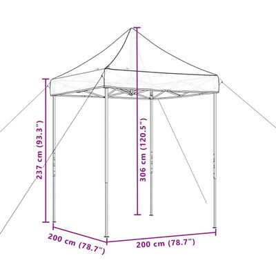 vidaXL Zložljivi pop-up šotor za zabave burgundski 200x200x306 cm