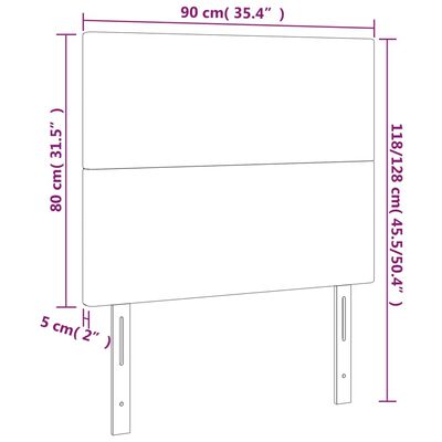 vidaXL LED posteljno vzglavje modro 90x5x118/128 cm blago