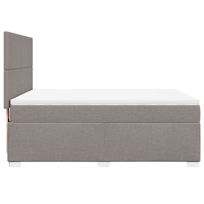 vidaXL Box spring postelja z vzmetnico taupe 160x200 cm blago