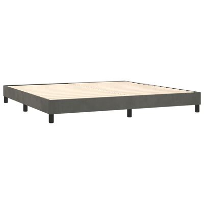 vidaXL Box spring postelja z vzmetnico temno siva 200x200 cm žamet