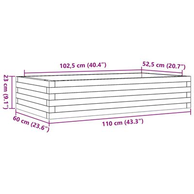 vidaXL Vrtno cvetlično korito 110x60x23 cm trden les douglas