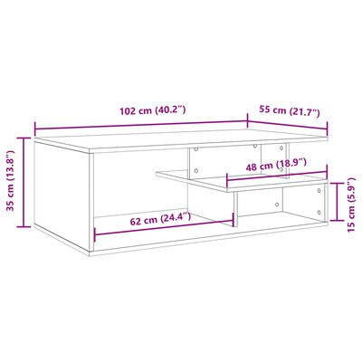 vidaXL Klubska mizica črna 102x55x35 cm inženirski les