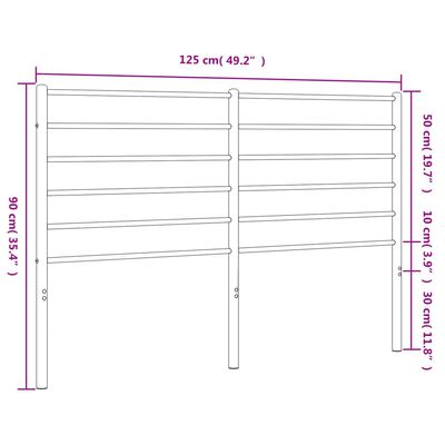 vidaXL Kovinsko posteljno vzglavje črno 120 cm