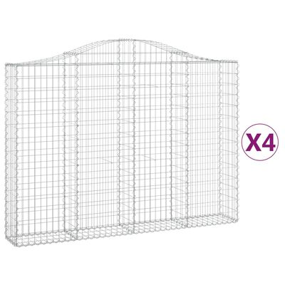 vidaXL Obokane gabion košare 4 kosi 200x30x140/160 cm pocinkano železo