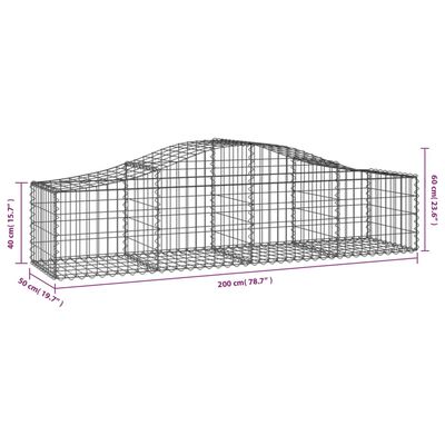 vidaXL Obokane gabion košare 4 kosi 200x50x40/60 cm pocinkano železo