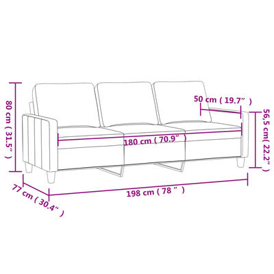 vidaXL Trosed krem 180 cm žamet