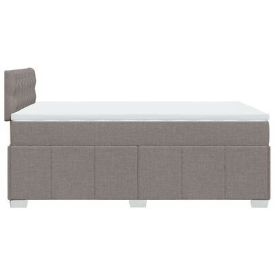 vidaXL Box spring postelja z vzmetnico taupe 120x200 cm blago