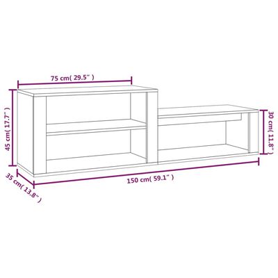 vidaXL Omarica za čevlje sonoma hrast 150x35x45 cm inženirski les