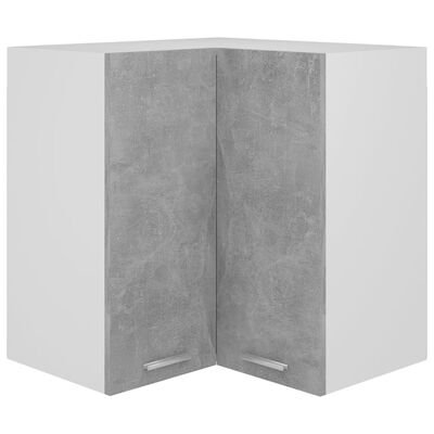 vidaXL Viseča kotna omarica betonsko siva 57x57x60 cm inženirski les
