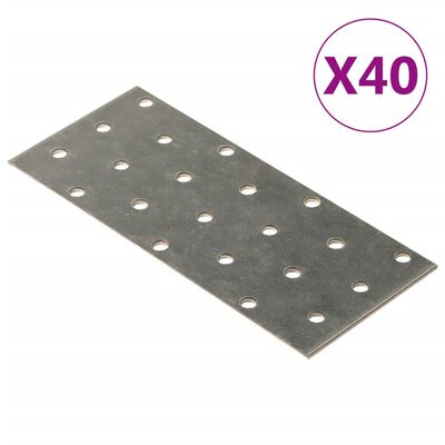 vidaXL Perforirane plošče 40 kosov 2 mm 140x60 mm pocinkano jeklo