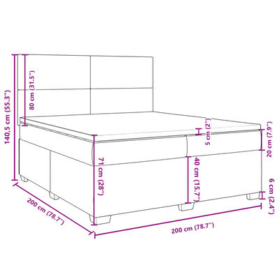 vidaXL Box spring postelja z vzmetnico temno zelena 200x200 cm žamet