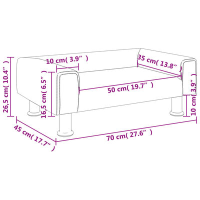 vidaXL Otroški kavč rjav 70x45x26,5 cm žamet