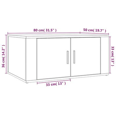 vidaXL Klubska mizica betonsko siva 80x50x36 cm inženirski les