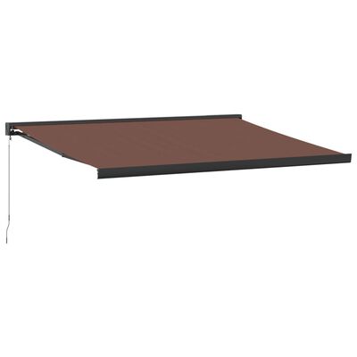 vidaXL Ročno zložljiva tenda rjava 450x300 cm